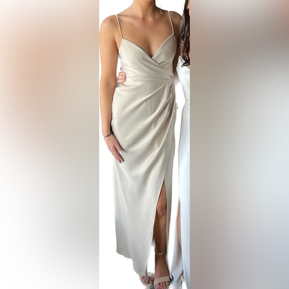 bhldn champagne bridesmaid dresses Satin Bridesmaid Dress Prom Dress Champagne XL Dillon Champagne by Grace Loves Lace